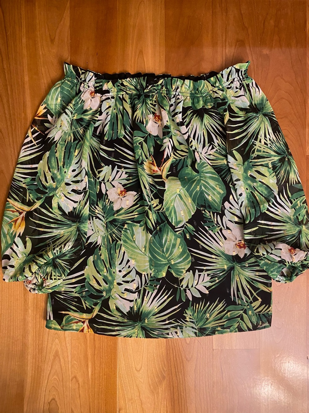 WHBM Tropical Print Blouse